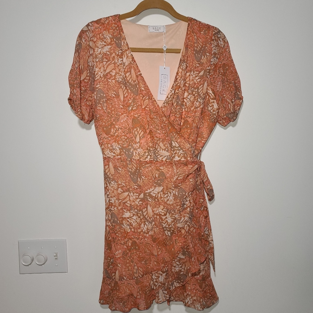 Sage The Label Anthropologie Wrap Dress NWT